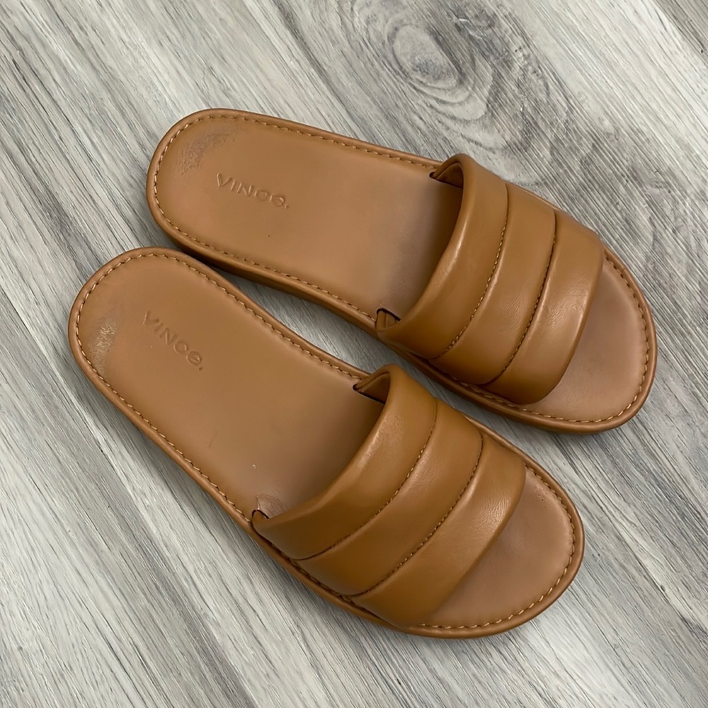 Vince leather slides